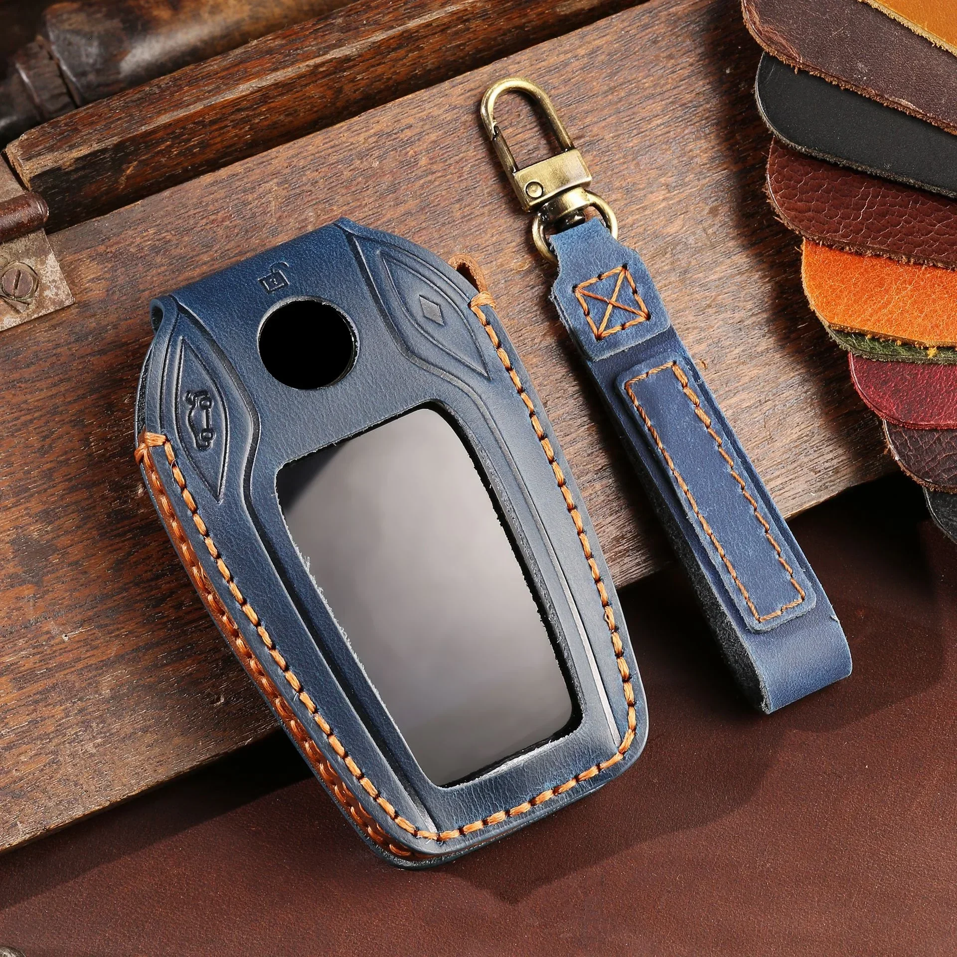 

1pc Genuine Leather Car Display Key Fob Cover Case For BMW 5 7 Series G11 G12 G30 G31 G32 I8 I12 I15 G01 X3 G02 X4 G05 X5 G07 X7