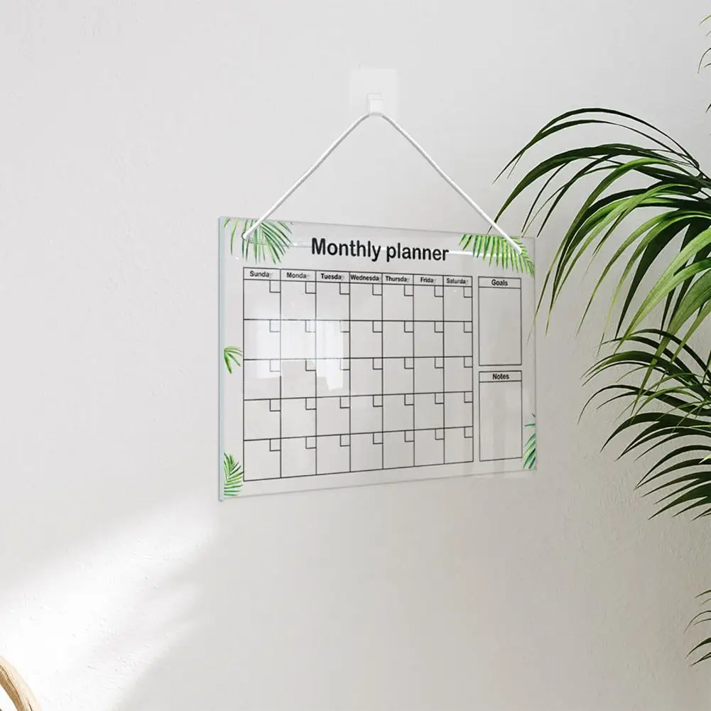 Fitness Routine Board Reusable Fridge Weekly Planner Whiteboard Acrylic Message Board with Pens for Refrigerator for Home