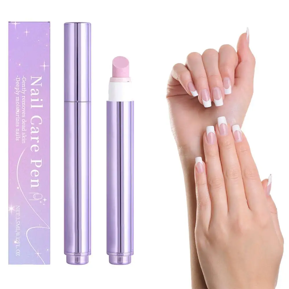 Pluma eliminadora de cutículas de uñas, pluma de aceite para cutículas 2 en 1, empujador de cutículas, pluma de aceite para uñas con punta de cerámica para uñas colgantes, uñas secas y dañadas