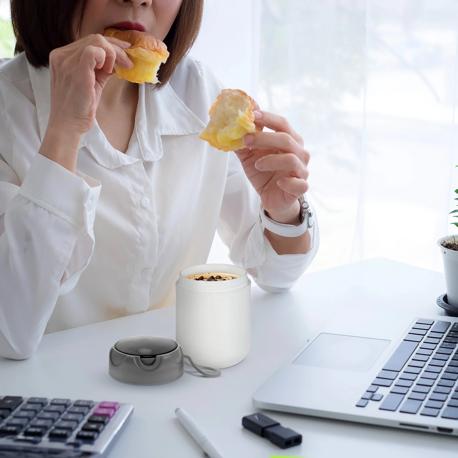 

1Set Portable Breakfast Cup 500Ml Large Mouth Leakproof Soup Food Container Multifunctional Oatmeal Carrier Travel Food Holder