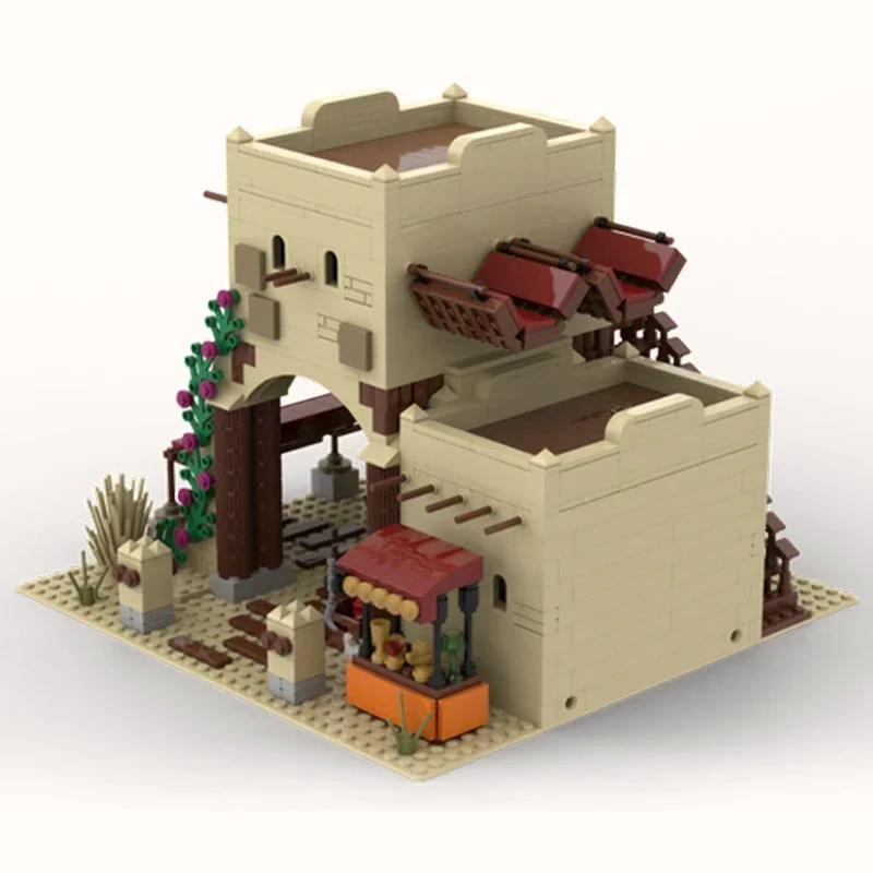 Desert Street View Model Moc Building Bricks Modular Desert Market Technology Blocks Gifts Christmas Toys DIY Sets Assembly