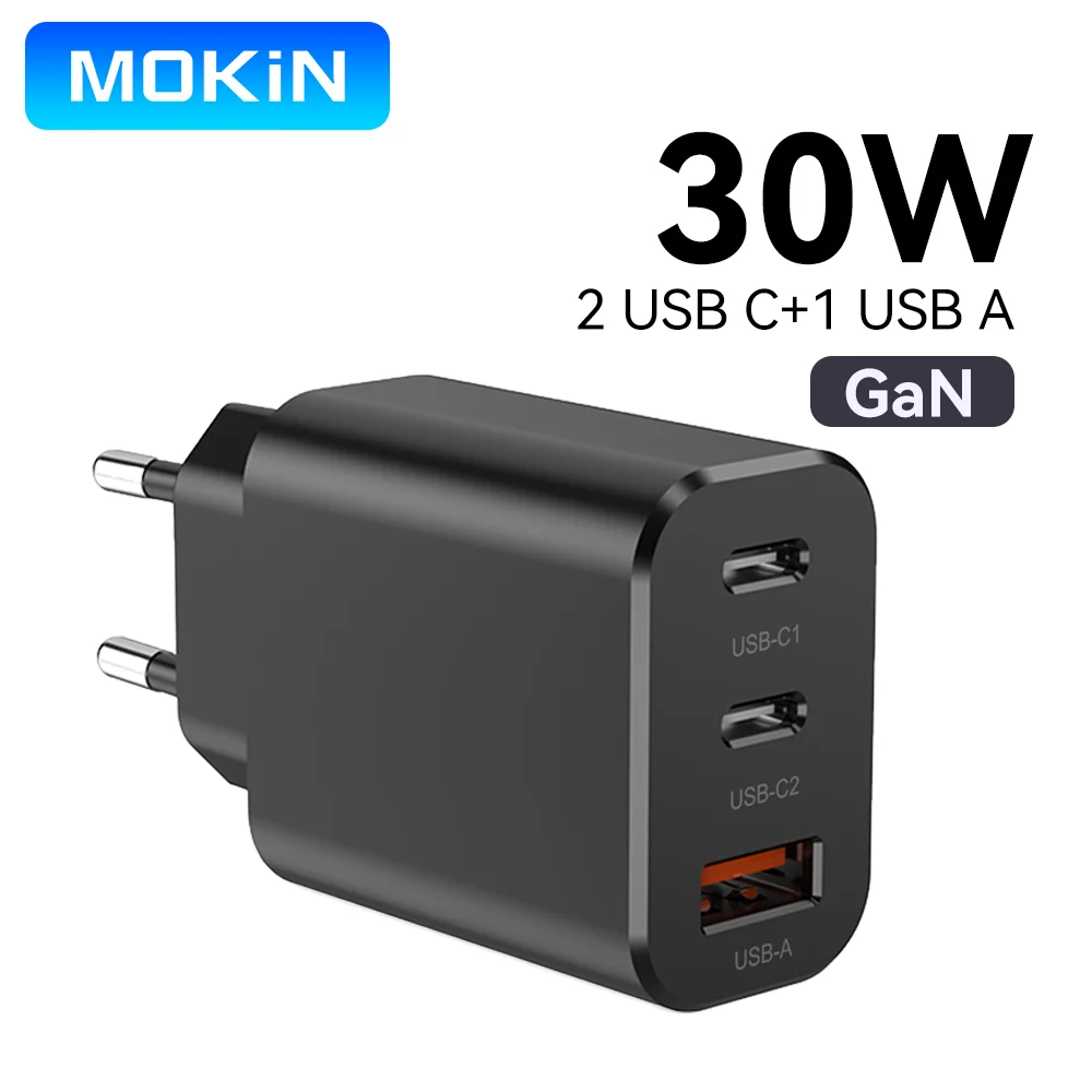 

30W GaN Charger PD 3.0 QC4.0 USB C Charger For iPhone 16 15 14 Pro Samsung S25 Xiaomi Tablet iPad Air Pro Phone Charger