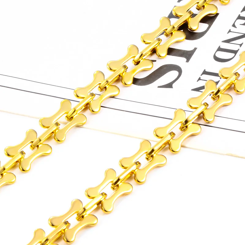 

Gold Stainless Steel Dog Bone Chain For Jewelry Making Accessories Dogs Bone Pendant Necklace Chains DIY Bracelet Wholesale Bulk