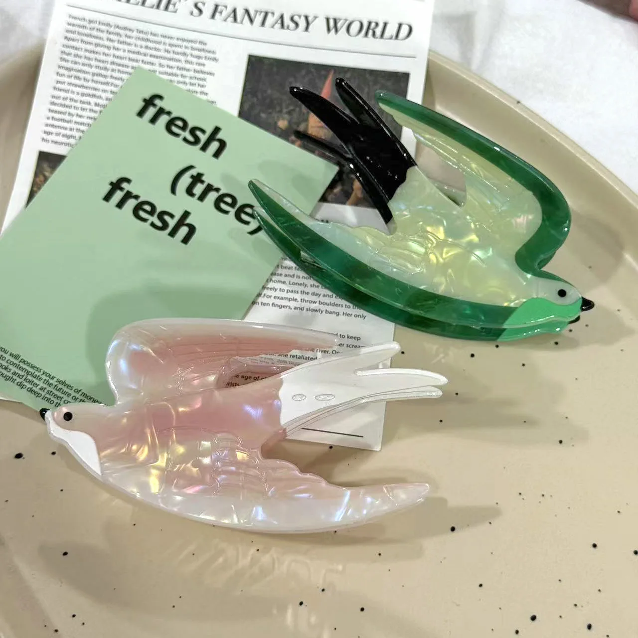 

Большой акриловый принт ласточки с птицами и акулой, заколка для волос, коготь для женщин, новая мода, заколка для волос с мультяшными животными, аксессуары для волос, инструмент