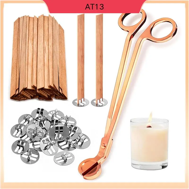 

AT13 Thickened Wood Wicks Wood Wicks For Candles Making With Wick Trimmer Candle Wicks 5.1×0.5×0.04 Inches For DIY