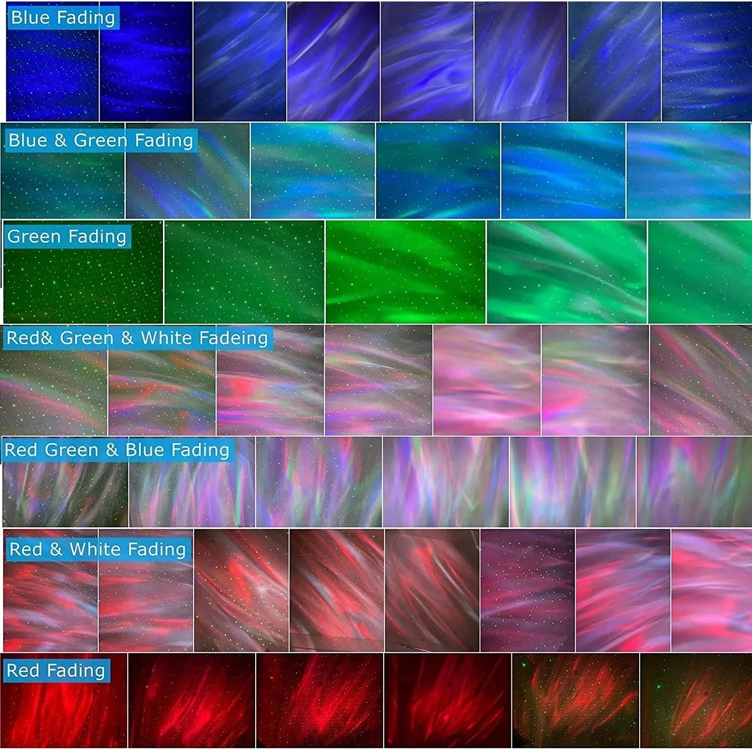 جهاز عرض أورورا ستار لايت جالاكسي لغرفة النوم، جهاز عرض أورورا ستار الذكي مع تطبيق عن بعد، مكبر صوت أليكسا ليلي للأطفال والكبار