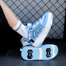 

Высококачественная четырехколесная спортивная детская обувь для катания на роликовых коньках, милые уличные прогулочные туфли для мальчиков и девочек, детские кроссовки