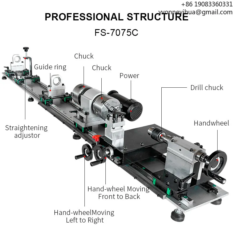 Professional Hot Sale FuSai FS-7075C Double Chuck Aluminum Plate Base Billiard Cue Lathe Machine Pool Cue Repairing Machine