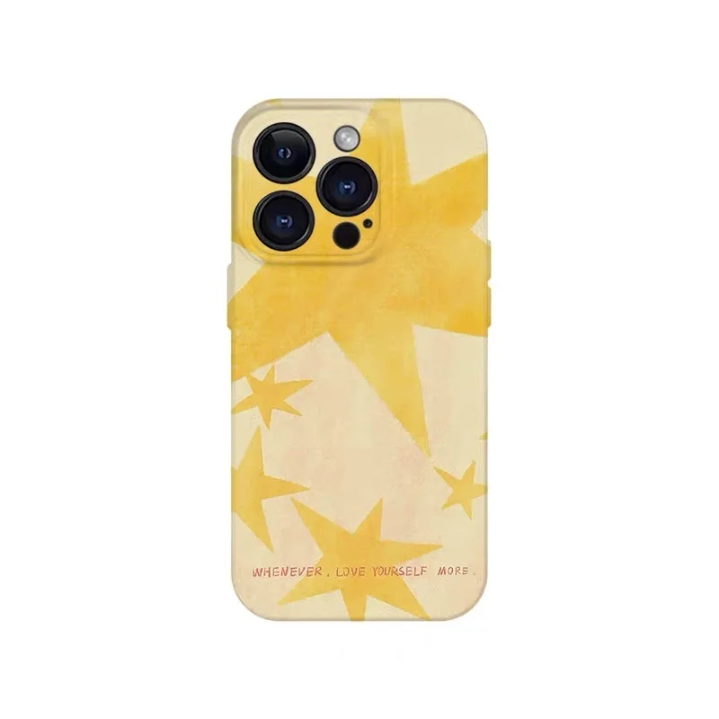 

Ins Yellow Starlight Guardian Case for IPHONE 17 16 ProMax 15 14 Plus 13 12 MINI 11 PRO 16Plus XR XS MAX SE Acrylic Phone Cover