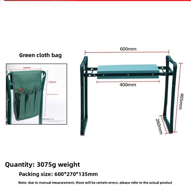 Garden Kneeling Bench Folding Stool Multifunctional Fabric Cover Multi-functional Folding Kneeling Stool Garden Tool Bench