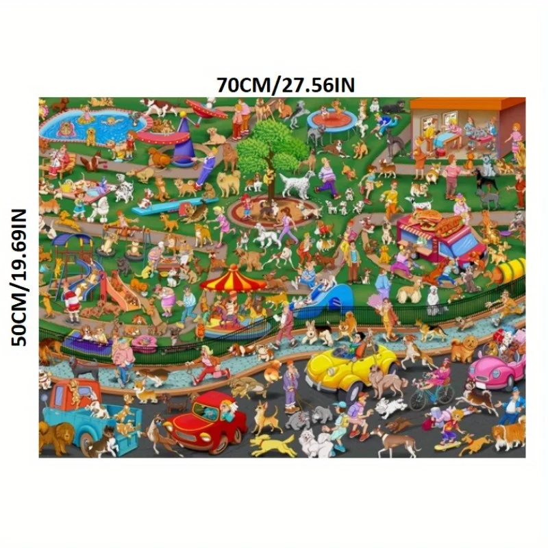 Rompecabezas de papel de 1000 piezas para adultos, rompecabezas de fiesta de perros de dibujos animados, juego divertido e educativo, decoración del hogar, exhibición de pared