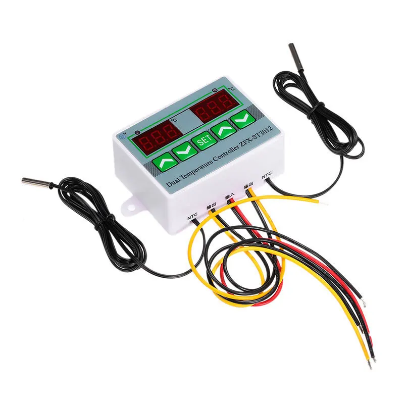 

10PCS St3012 Microcomputer Intelligent Temperature Controller Temperature Controller Switch Dual Temperature Control Electronic