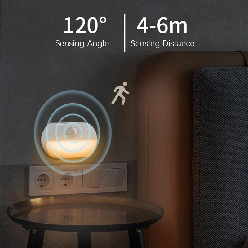 LED Human Body Sensing Night Lights Bedroom Bedside Aisle Wardrobe Lighting Night Lights Baby Room  Household Indoor  Wall Lamps