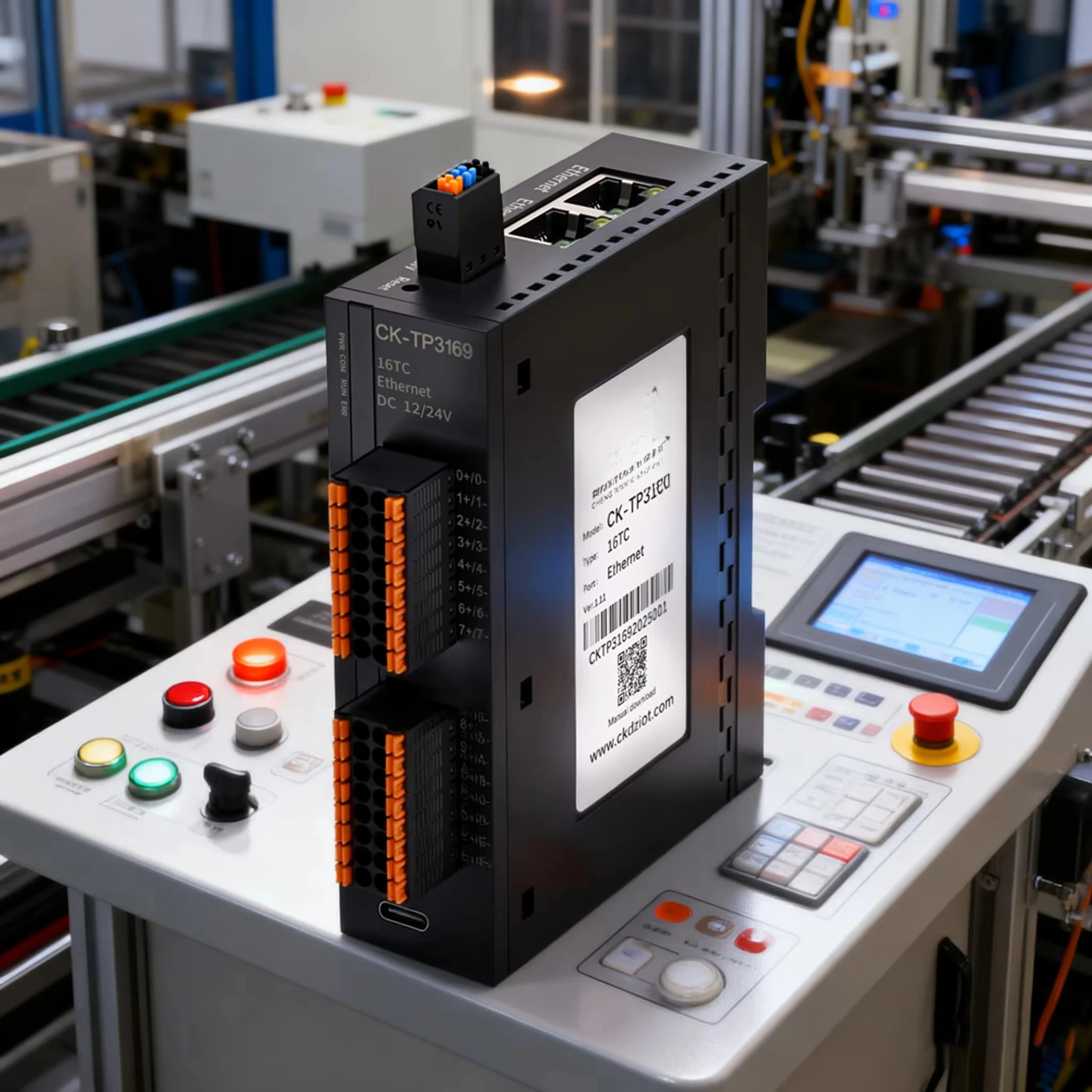 16-CH TC وحدة اكتساب درجة الحرارة بروتوكول Modbus TCP مناسبة لقياس الإشارة الحرارية من النوع K/T/J #1