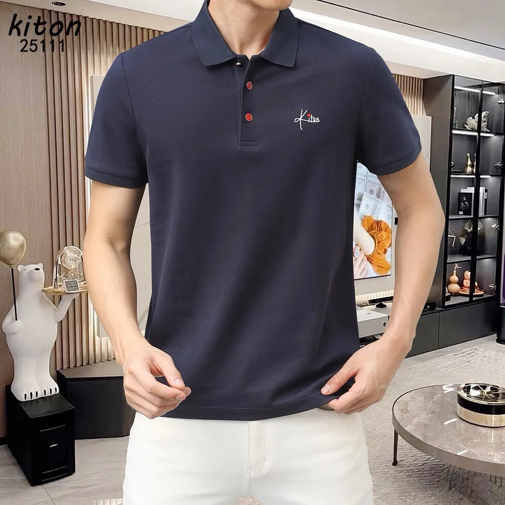 Kiton summer new Italian light luxury men's casual fashion versatile short-sleeved polo shirt