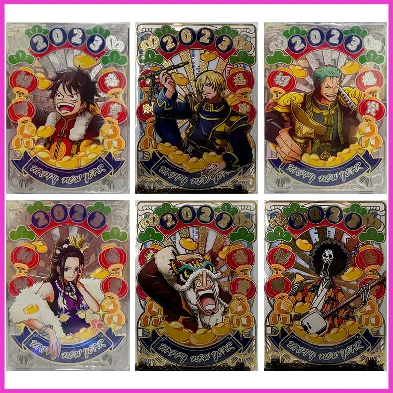 

Anime ONE PIECE Rare Metal Cards Usopp Robin Nami Zoro Luffy Sanji Franky Brook Toys for boys Collectible Cards Birthday Present