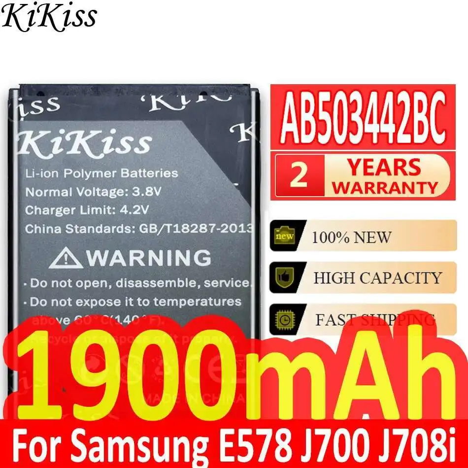 

1900Mah High Compatibility For Samsung E578 J700 J708i J708 T509 Mobile Phone Battery AB503442BC