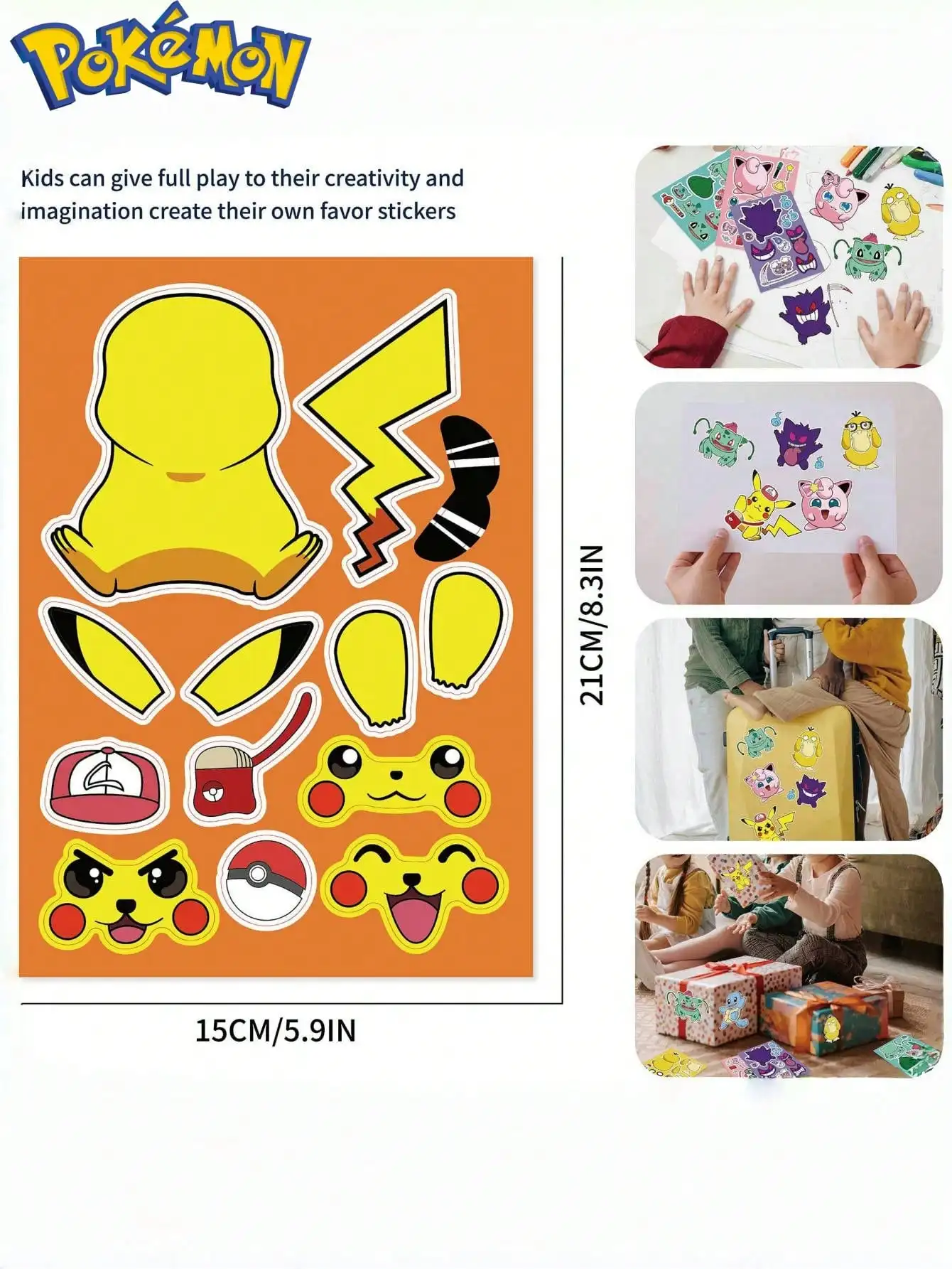 8/16 قطعة MINISO بوكيمون بيكاتشو أنيمي الكرتون الوالدين والطفل لغز تفاعلي ، دفتر DIY ، ملصقات ، أفضل هدية العيد ل