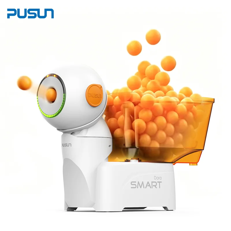 2026 New Portable Automatic Table Tennis Pitching Machine PUSUN SMART PRO APP And Voice Control Ping Pong Machine With Battery