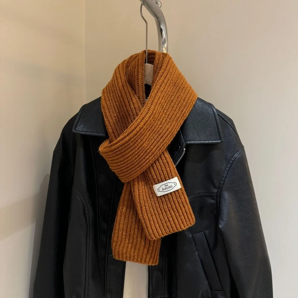 

New Knitted Neck Warmer Windproof Warm Knitted Scarf Solid Color Coldproof Neck Wraps Outdoor Sports