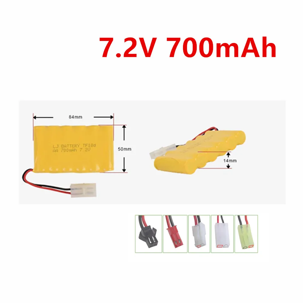 7.2v 700mAh NiCD Battery For RC Cars Robots Tanks Gun Boats Trucks AA 7.2 v Rechargeable Battery Pack With Tamiya/SM/JST Plug