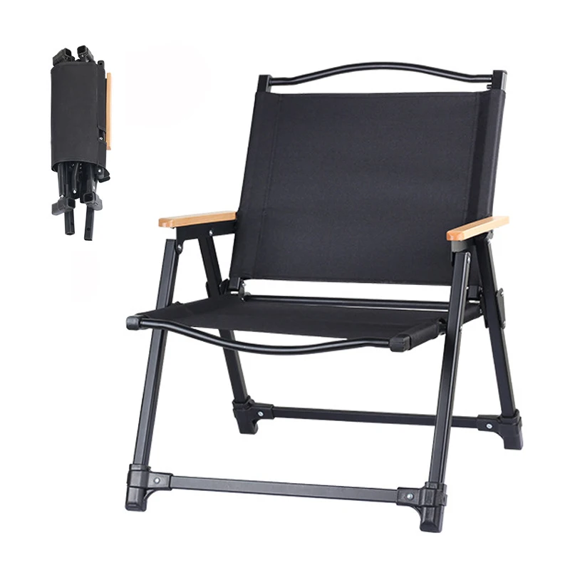 Detachable Kinoco Folding Chair Outdoor Portable Aluminum Alloy Camping Leisure Low 600D Oxford with Back Mesh Bag Non-slip Feet