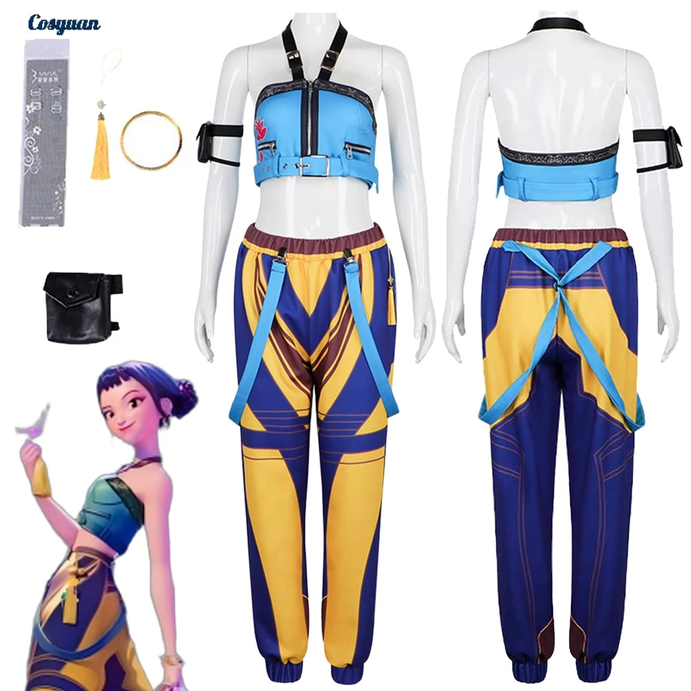 2025 Cartoon Demon Hunter of KPop Cosplay Zoey Top Pants Disguise Roleplay Costume Outfit Halloween Carnival Suits For Women