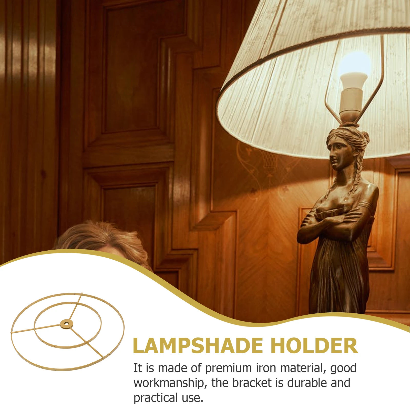 

Steel Wire Double-layer Ring Lamp Cover Lampshade Kit Iron Chandelier Hoop Frame Bracket