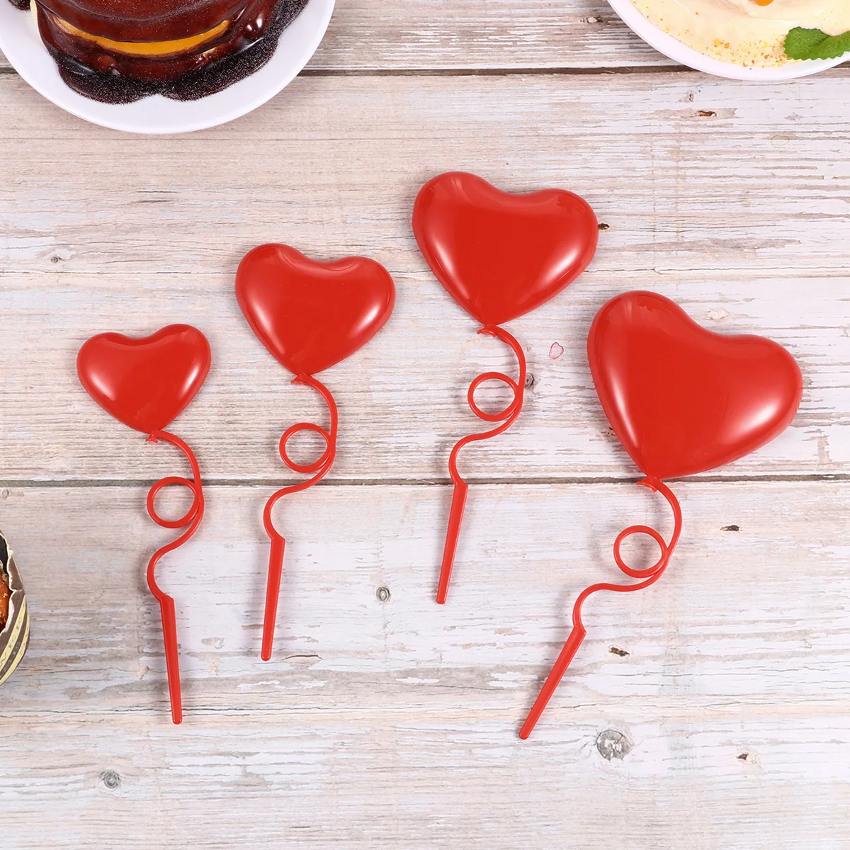 

32Pcs Heart-Shaped Cake Picks Creative Toppers Party Cupcake Decoration Birthday Dessert Topper Party Cupcake Topper