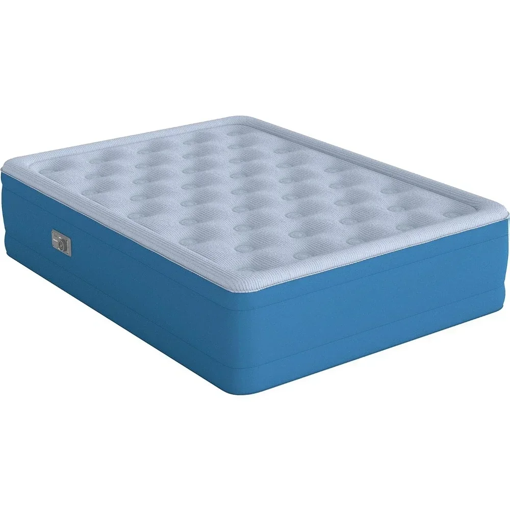 Air Bed Mattress with Built-in Pump and Plush Cooling Topper, 17