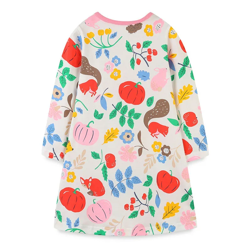 

Jumping Meters 2-7T Hot Pumpkin Halloween Princess Girls Dresses Long Sleeve Autumn Spring Baby Clothing Pockets Toddler Costume