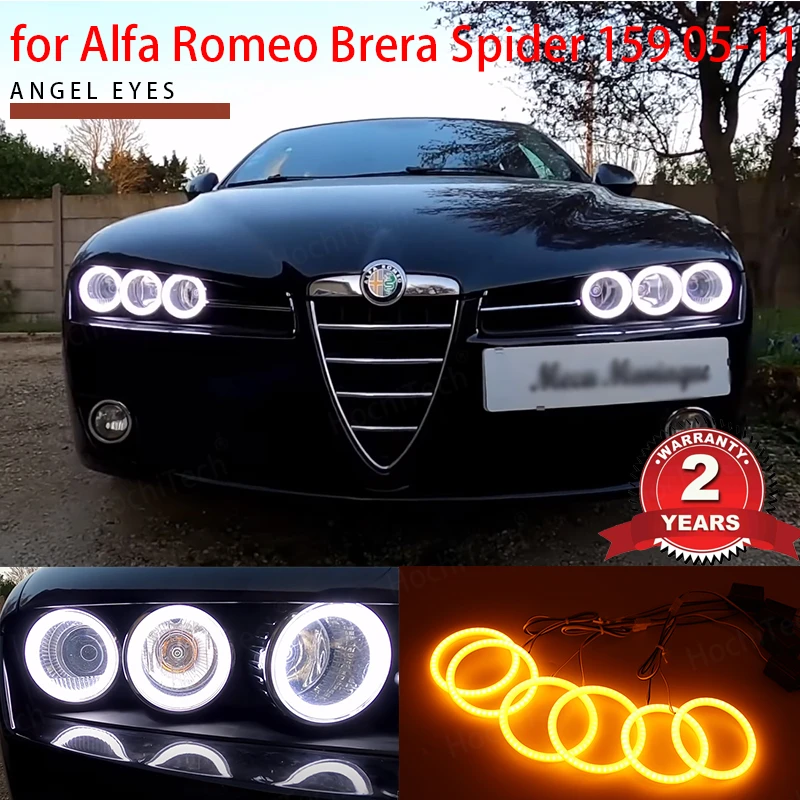 DRL Super Bright 6pcs Dual Color Car Styling per Alfa Romeo Brera Spider 159 2005-2011 cotone LED Angel Eyes Rings kit