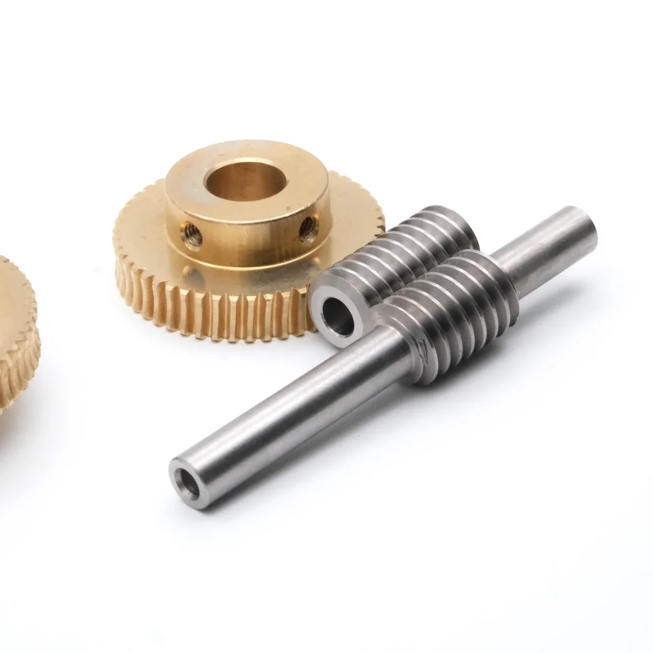 0.8M Stainless Steel Worm Shaft Copper Turbine Gear 20/25/30/35/40/50/60 Teeth