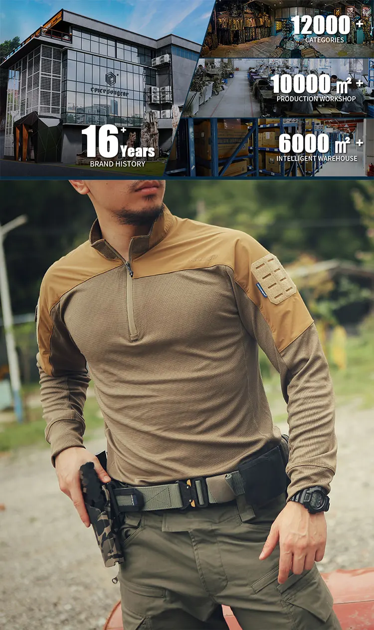 Emersongear Herren-Trainingsshirt, schnell trocknend, gestreckt, lange Ärmel, Outdoor-Abenteuer-T-Shirt, Jagd, Radfahren, Wandern – Detail 1