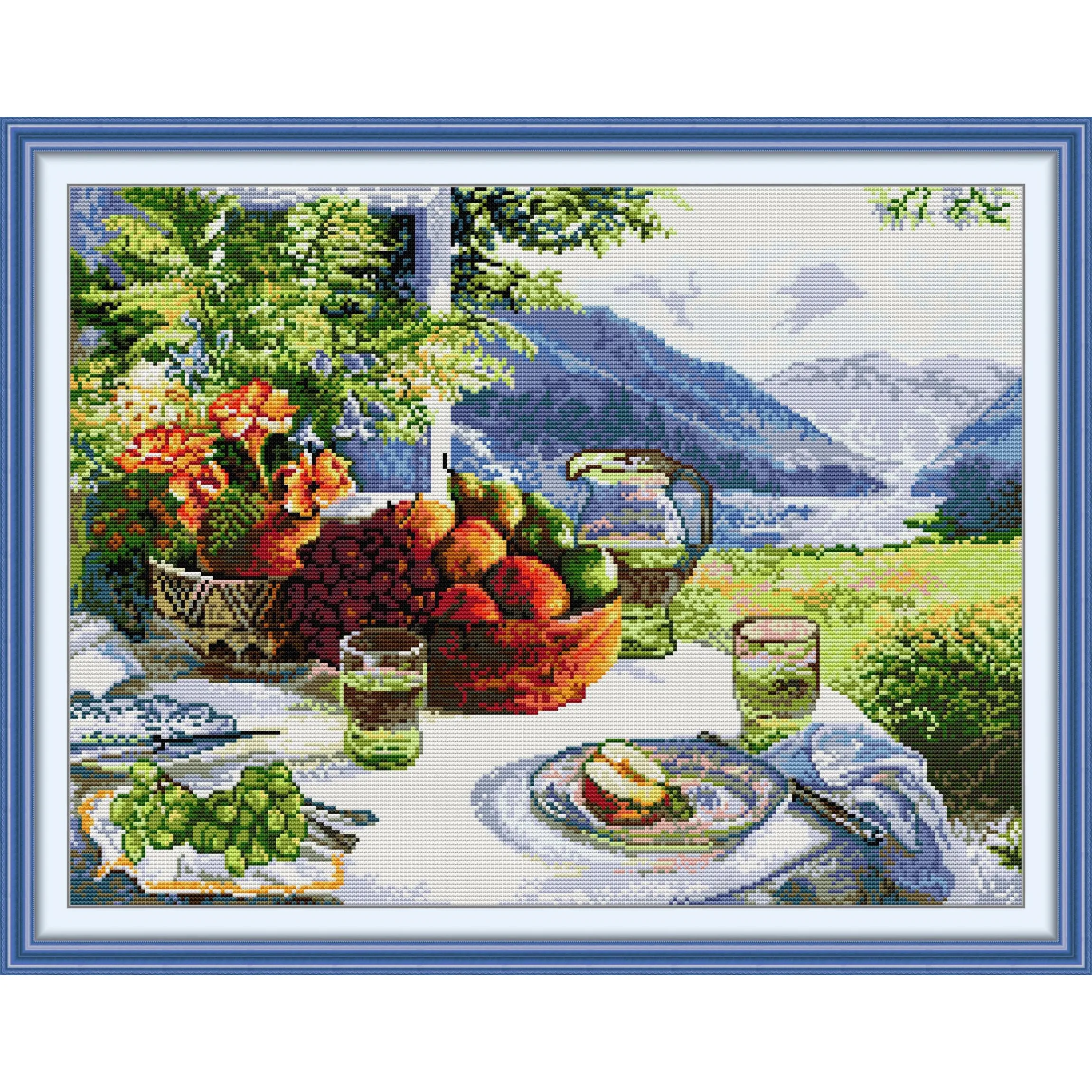 مجموعة غرز متقاطعة مطبوعة مسبقًا من Soulgift News، قماش عايدة مختوم مع خيوط DMC، طقم تطريز - احصل على نزهة