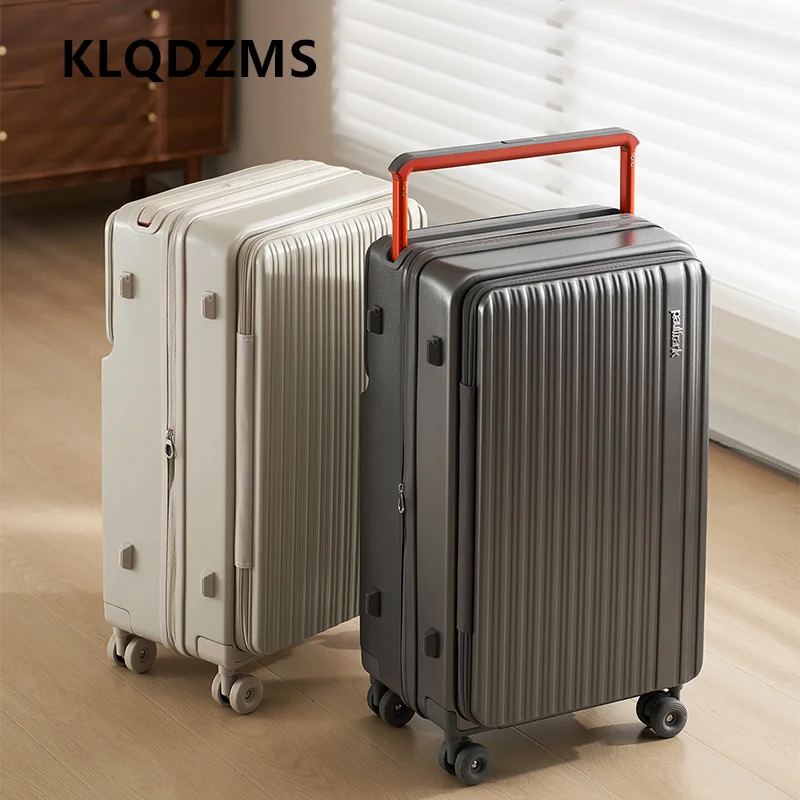 

KLQDZMS Handheld Travel Suitcase Large Capacity Trolley Case ABS + PC Boarding Box 20"24"26"28 Inch Women's Password Box Luggage