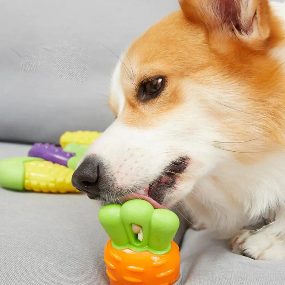 Dog Teething Toy Corn Carrot Eggplant Bite-Resistant Chew Toy Vegetable Shape Exercise Training Interactive Toy Dogs Pet Supply