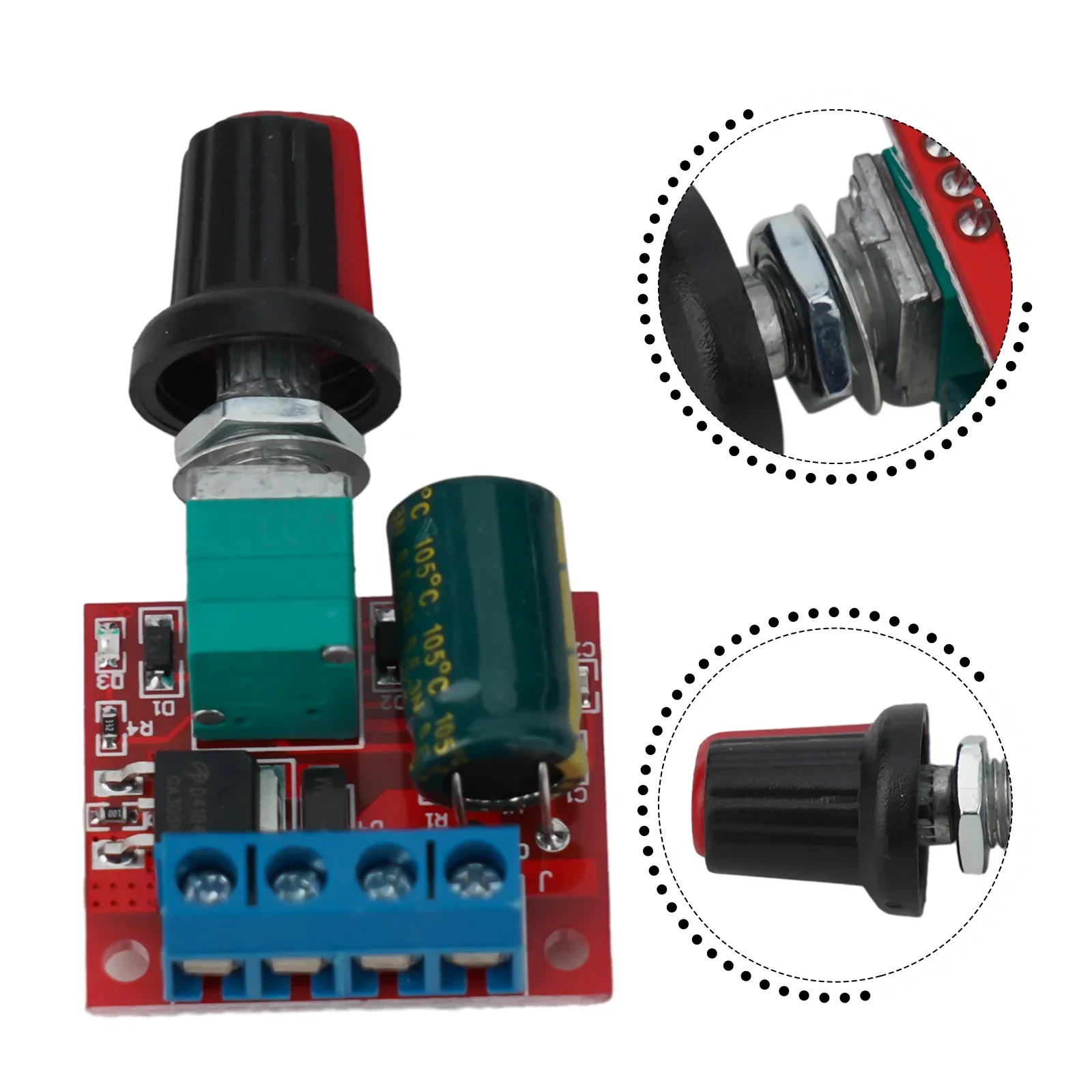 PWM 12V DC Motor Speed Controller Module 5A 2A 4.5-35V/DC1.8-15V Low Voltage Adjustable Drive Voltage Regulator Speed Controls