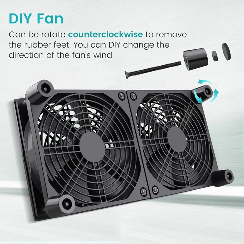 High Air Volume Router Computer Kühler TV-Box Wireless DC 5V USB Netzteil Lüfter mit Multi-Speed-Controller