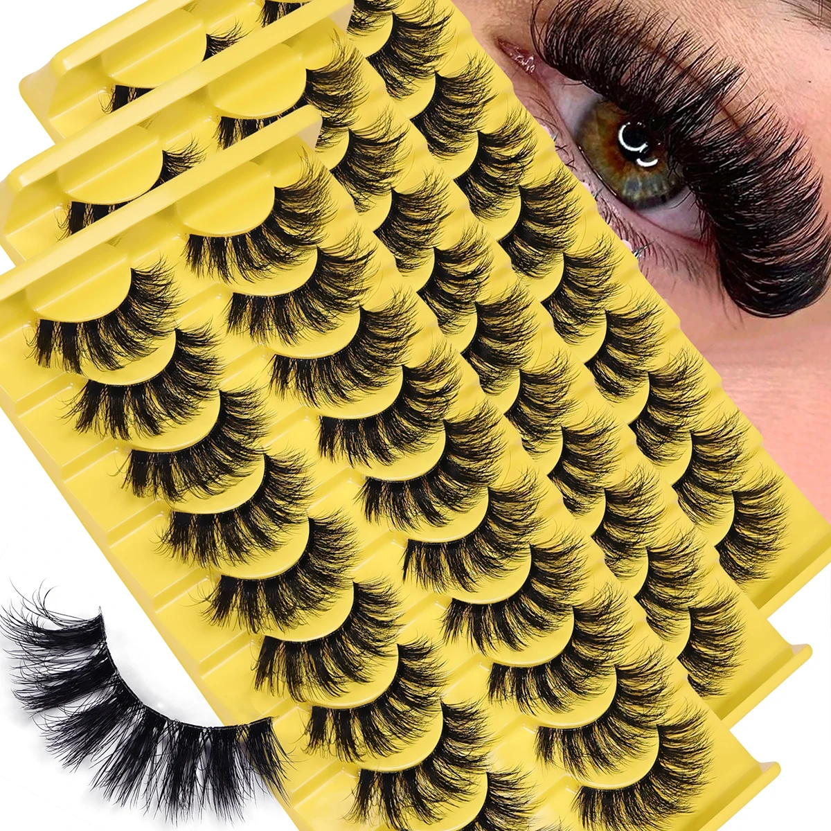 

30Pairs/3Pack 3D fluffy false eyelashes for dramatic fake eyelashes Messy False Eyelashes Fluffy Thick Lashes