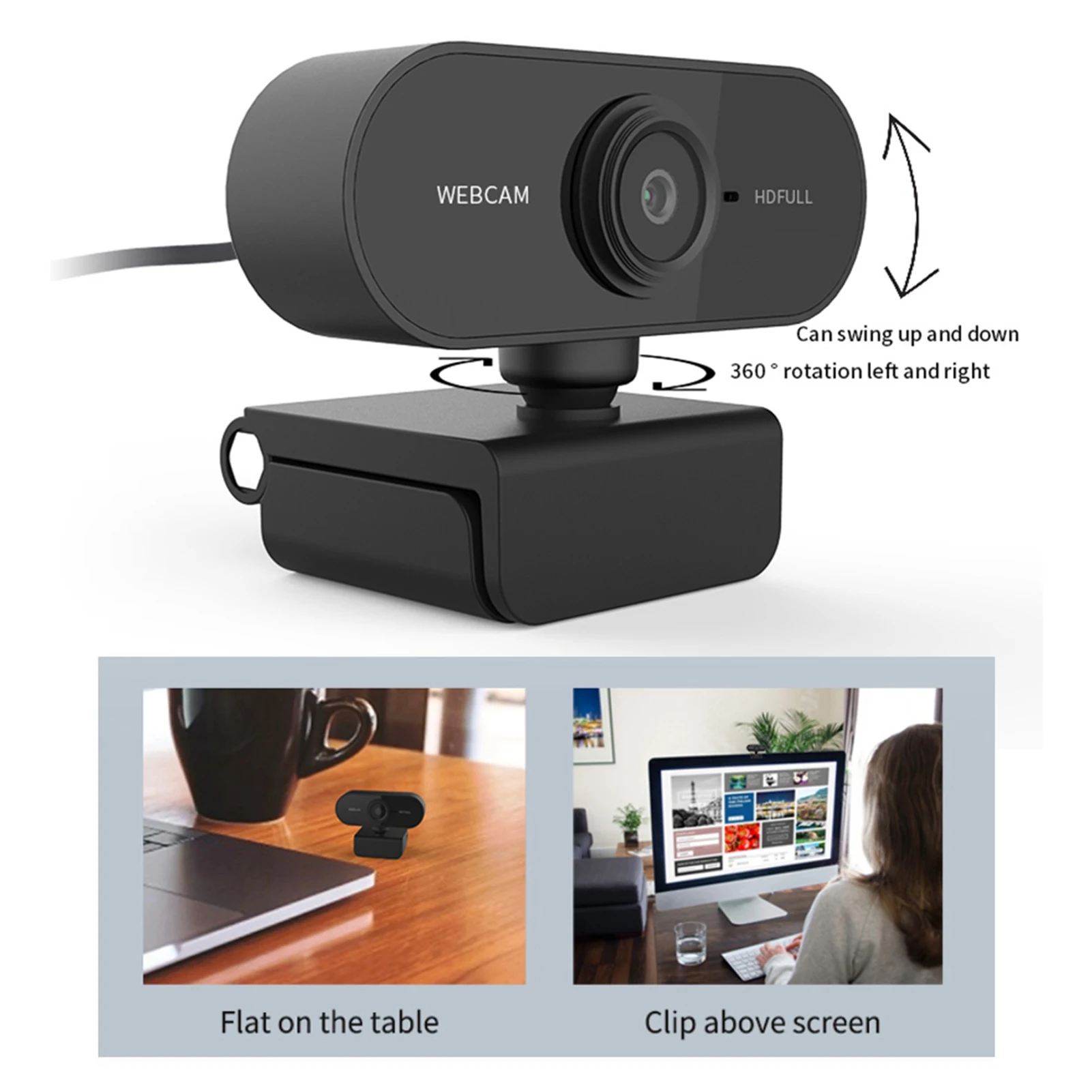 1080P Computer Camera with Microphone Desktop USB Webcam  Drive for Video Call Camera Webcam Computer Camera Computer Parts