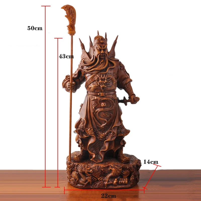 New Large God of Wealth Statue Resin Feng Shui Guan Gong Figure Guan Yu Sculpture Desk Living Room Office Home Decor Ornaments