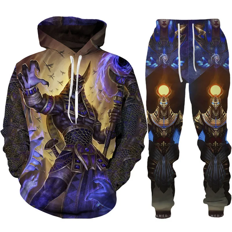 

Ancient Egyptian Pharaoh 3D Print Hoodies Pants Sets Men's Sweatshirts Sweatpants Two Piece Suits Outdoor Tracksuit Man Clothing