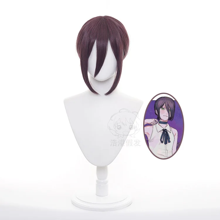 Anime Chainsaw Man Cosplay Wig For Woman Reze Dark Purple Hair With Long Bangs Comic-con Stage Dress Up Wigs Costume Accessories