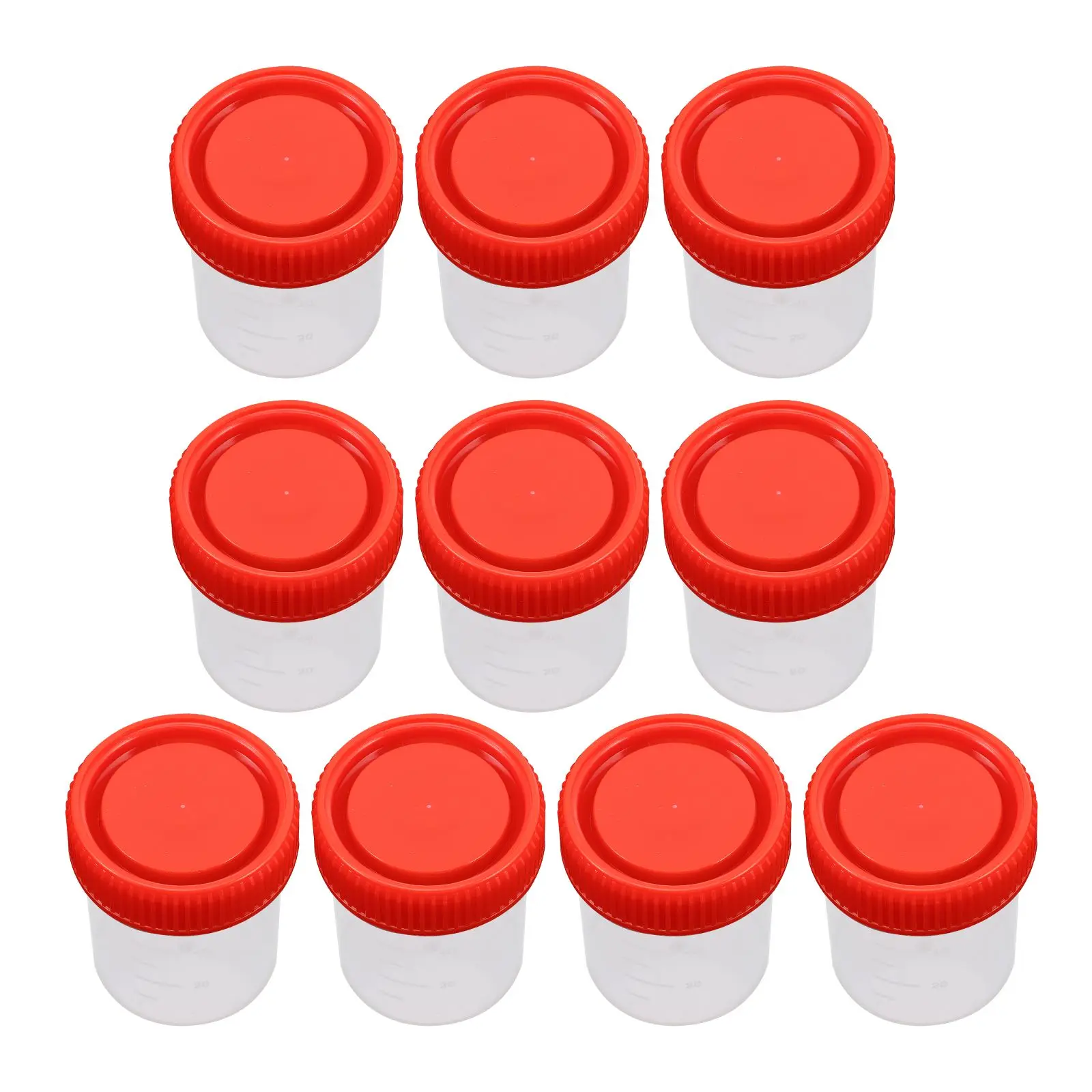 

10 Pcs 60ml Plastic Cup Lids Urine Specimen Containers Screw Caps Leak Proof Medical Stool Sample Cups Collection Teaching