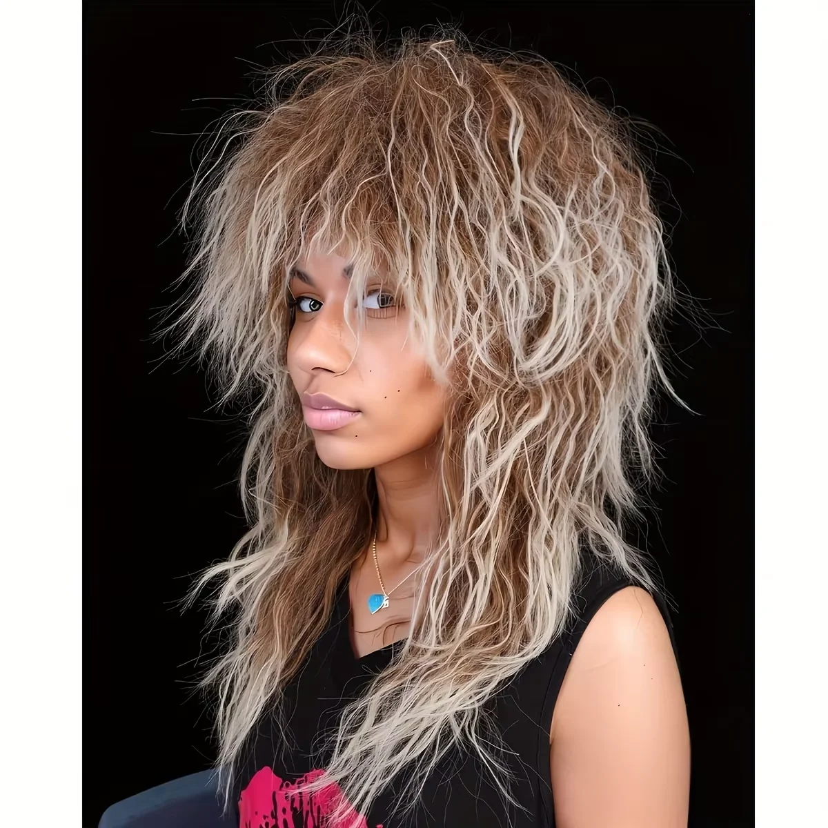 

Парик с татуировками для мужчин, черный вьющийся синтетический парик для косплея на Хэллоуин