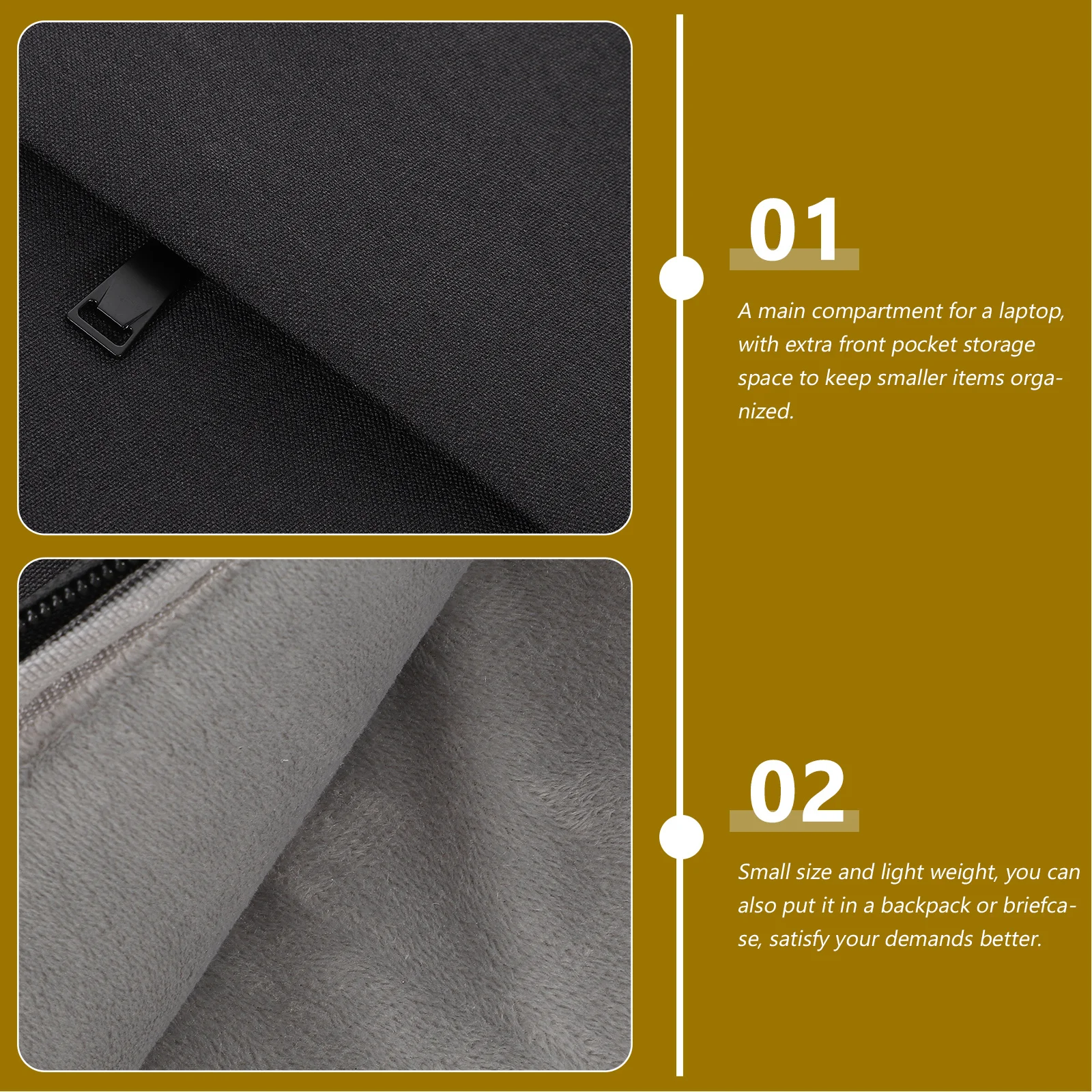 

Premium Polyester 15.6 Inch Laptop Sleeve Bag Travel Computer Case Shockproof Durable Organizer Pouch for Business Trip