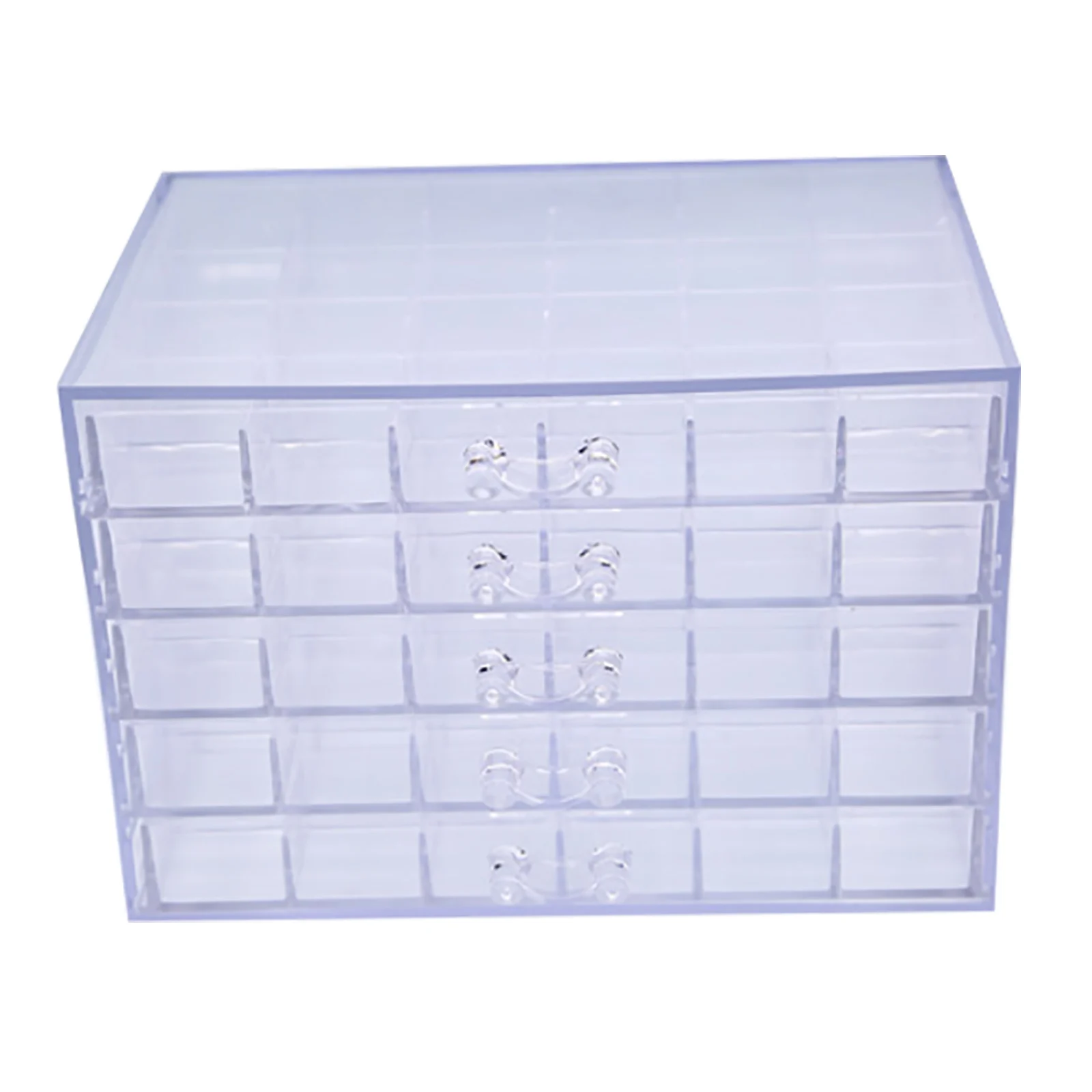 Nail Art Storage Case Rhinestones Beads Plastic Empty Organizer Box 120 Grids Large Capacity Jewelry Boxes with 5-Tier Drawer