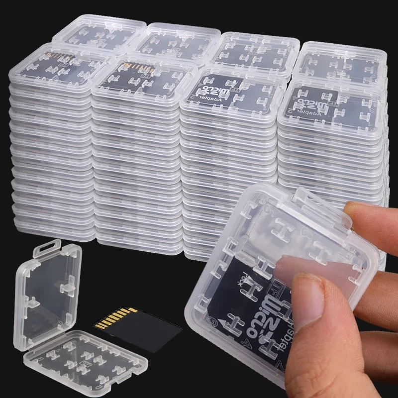 10/1PCS 8 Slots Micro SD TF SDHC MSPD Memory Card Storage Box Transparent SIM Cards Protector Case Dustproof Anti-lost Shell