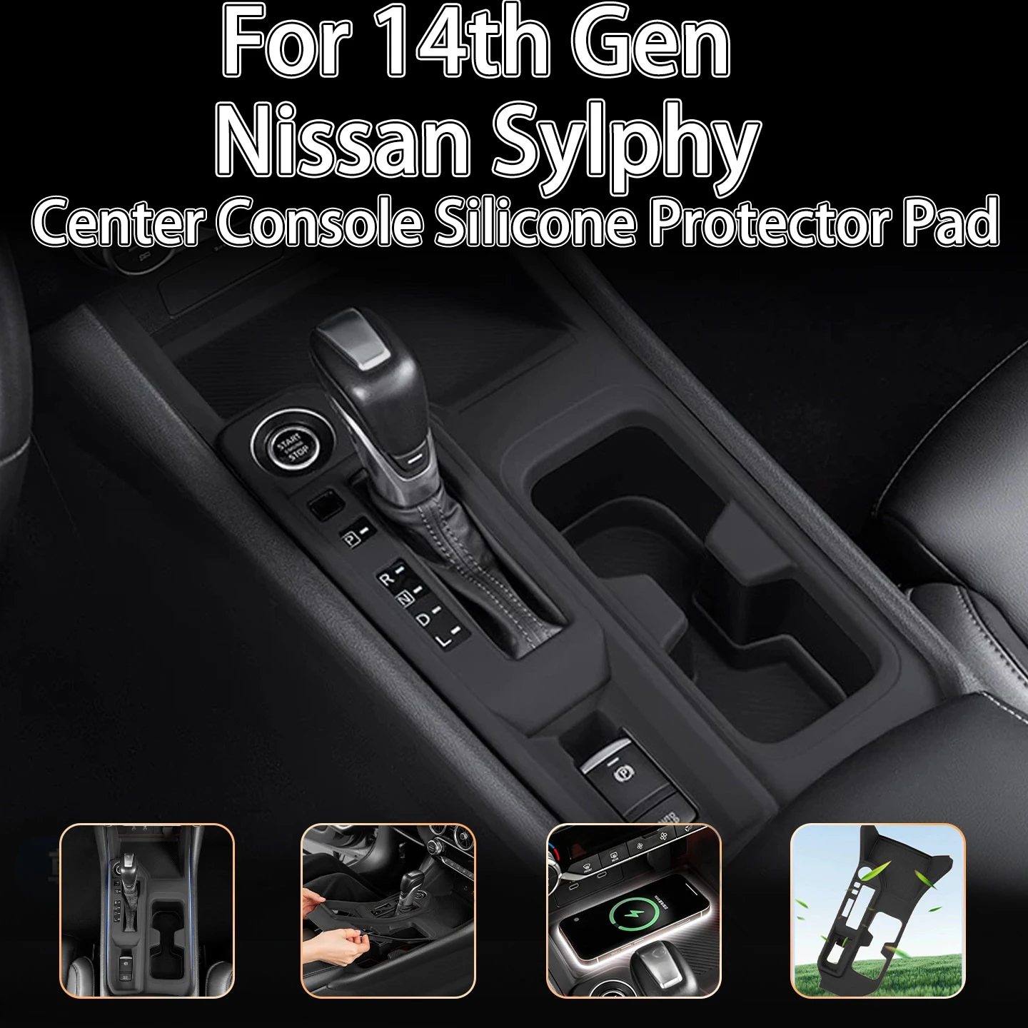 ForNissan Sylphy 14th Gen Center Console Cup Holder Silicone Pad Anti-slip Dustproof Interior Accessories car accessories